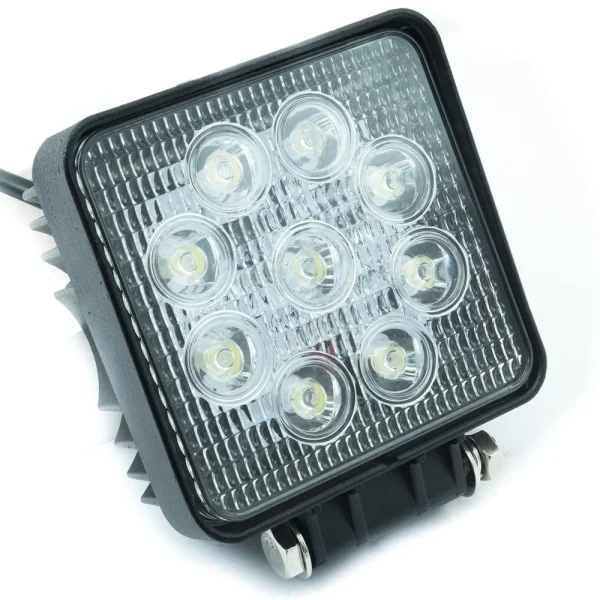 Faretto Led quadrato 9 led - 27w - off road - bianco freddo